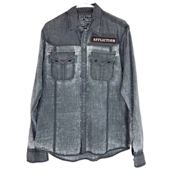 Affliction Black Premium Button Down Shirt - Picture 1 of 4